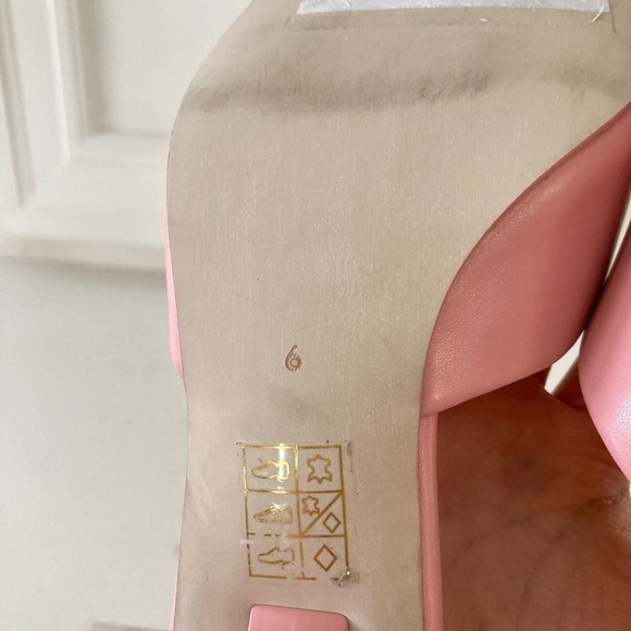NWOT Jeffery Campbell Anthropologie Square Toe Pink Leather Mule Heels - Picture 8 of 8